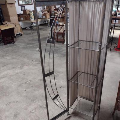 Metal Frame and Glass Shelving Unit