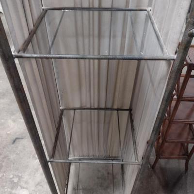 Metal Frame and Glass Shelving Unit