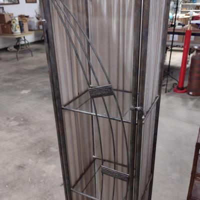 Metal Frame and Glass Shelving Unit