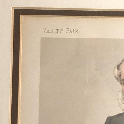 Vintage VANITY FAIR Chromolithograph A Conservative Print in a Wooden Frame Size 16" x 20" w/Matting as Pictured.