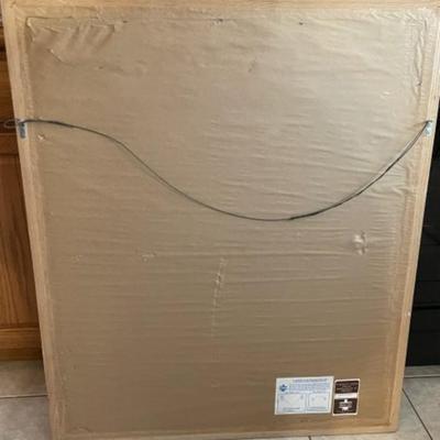 Vintage Large Early Japanese Signed Artwork on a Weave Parchment Paper Preowned from an Estate Cleanout. Frame Size 33.5" x 39.5".