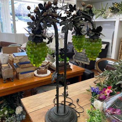 Vintage Grape Cluster Lamp As Is