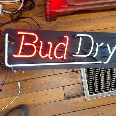 Vintage Bud Dry Neon Sign