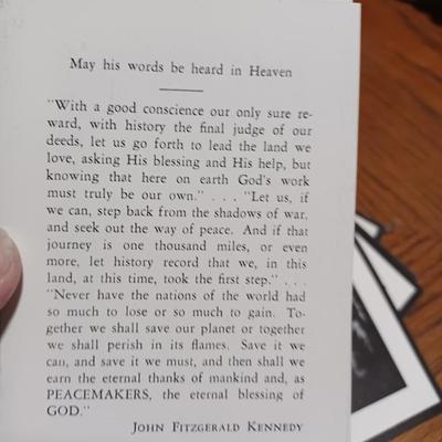 jfk funeral cards