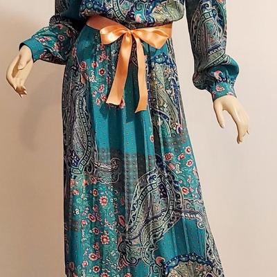 Vtg 80s Leslie Fay Gorgeous day dress w/Sash size-20