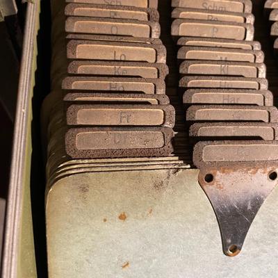Vintage Two Drawer Metal Filing Cabinet (on Wheels)