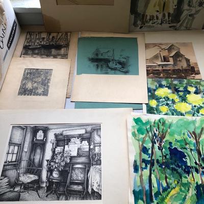 U5000 Assorted original sketches and watercolors