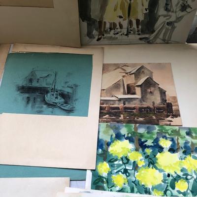 U5000 Assorted original sketches and watercolors