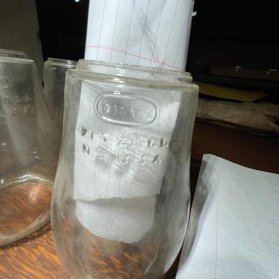 Set of Four Vintage Dietz Glass Lantern Globes Lot