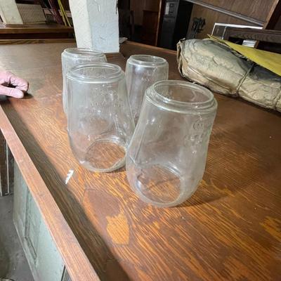 Set of Four Vintage Dietz Glass Lantern Globes Lot