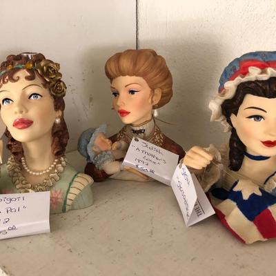 Farmhouse Mercantile Trio of Cameo HeadVases: Lot One