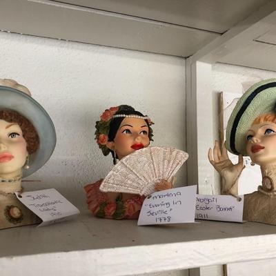 Farmhouse Mercantile Trio of Cameo Head Vases: Lot Four