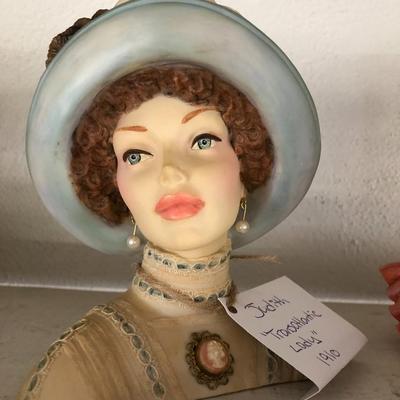 Farmhouse Mercantile Trio of Cameo Head Vases: Lot Four