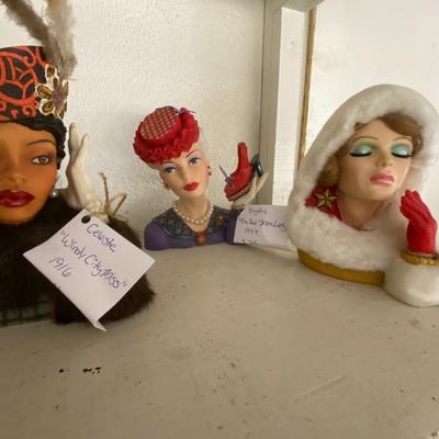 Farmhouse Mercantile Trio of Cameo Head Vases: Lot Nine