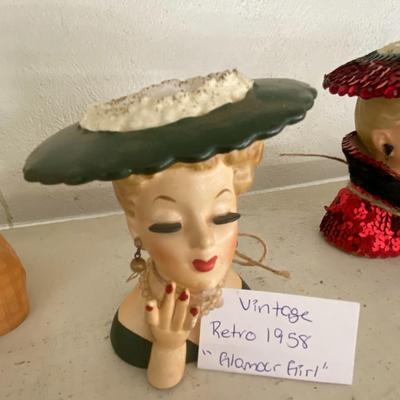 Farmhouse Mercantile Trio of Cameo Head Vases: Lot Ten