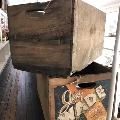 Pair of Vintage Fruit Crates: Lot One