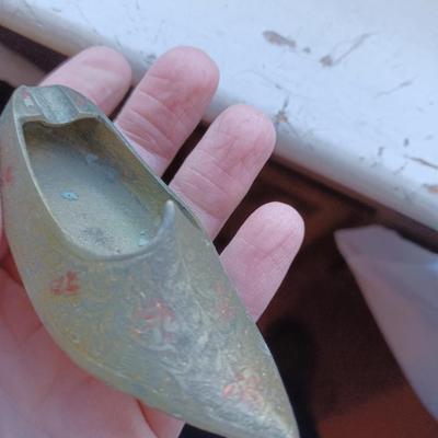 Brass shoe ashtray