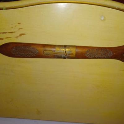 Vintage Knife & Fork Carving Set with Hand Carved Figural Fish Sheath