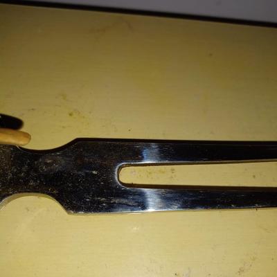 Vintage Knife & Fork Carving Set with Hand Carved Figural Fish Sheath