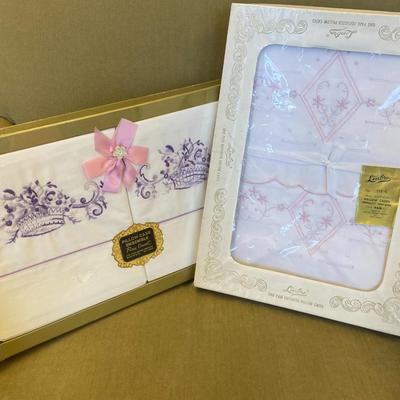Pair of Vintage Pillow Case Ensembles (Never Opened!)