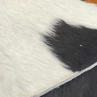 Cowhide and Leather Ottoman