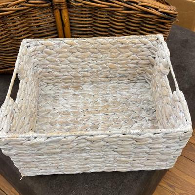 Lot of Four Carrier Baskets and Sign