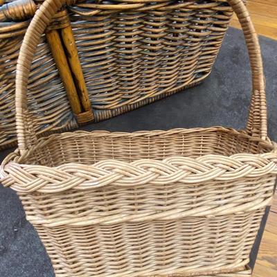 Lot of Four Carrier Baskets and Sign