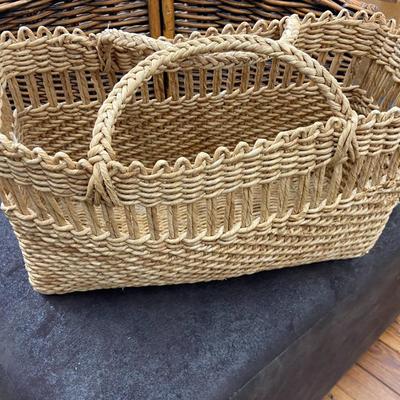 Lot of Four Carrier Baskets and Sign