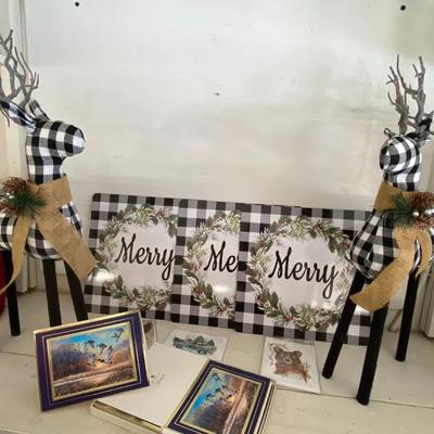 Modern Black and White Check Christmas Decor