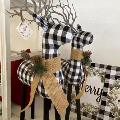 Modern Black and White Check Christmas Decor