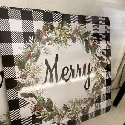 Modern Black and White Check Christmas Decor