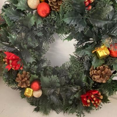 Farmhouse Mercantile Christmas Lights, Vintage Bell, and Vintage Wreath Lot