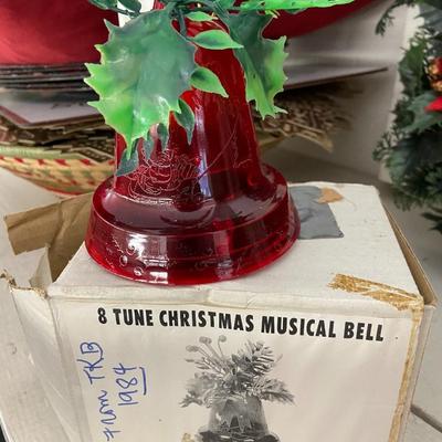 Farmhouse Mercantile Christmas Lights, Vintage Bell, and Vintage Wreath Lot