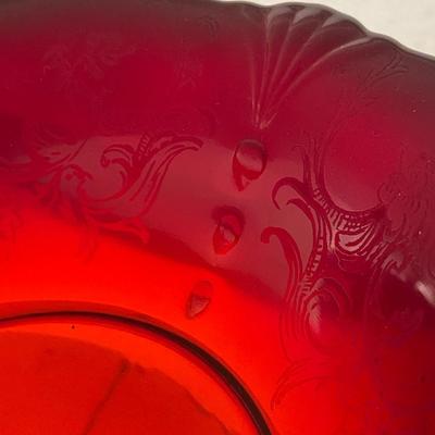 Set of Ruby Red Glassware (Nine total pieces)