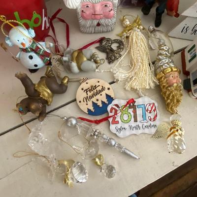 Farmhouse Mercantile Christmas Ornaments and Knickknack Lot