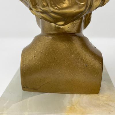 Lincoln Bust Metal Bookends on Marble Base