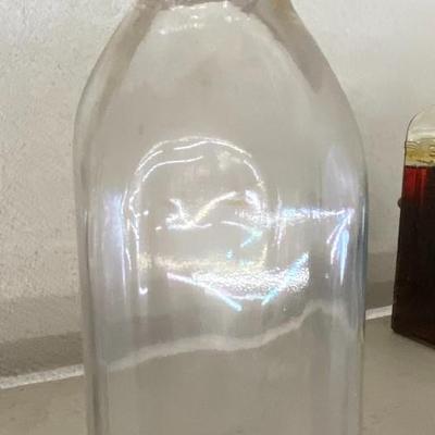 Farmhouse Mercantile Vintage Crate of Glass Milk Bottles