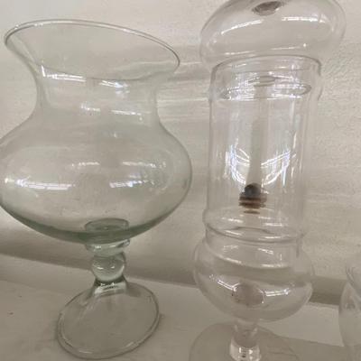 Farmhouse Set of Four Clear Glass Jars Lot
