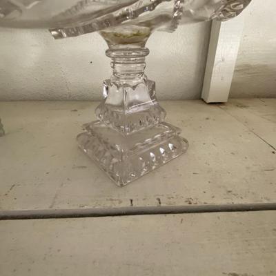 Farmhouse Mercantile Elevated Clear Glassware Display Piece