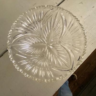 Farmhouse Mercantile Set of Five Glassware Cake Tray, Bowls, and Tealight Holders Lot