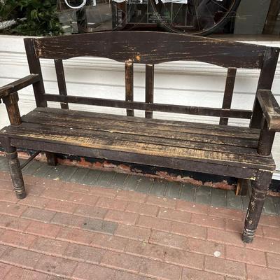 Farmhouse Vintage Wood Bench
