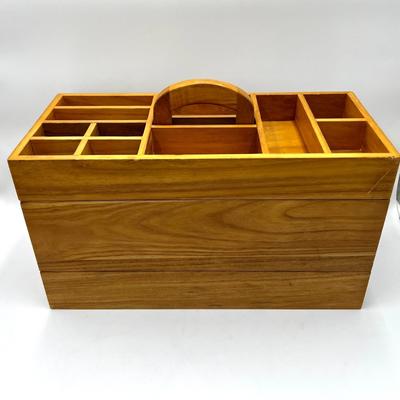 3 Piece Interlocking Solid Wood Tool / Sewing / Tackle Box