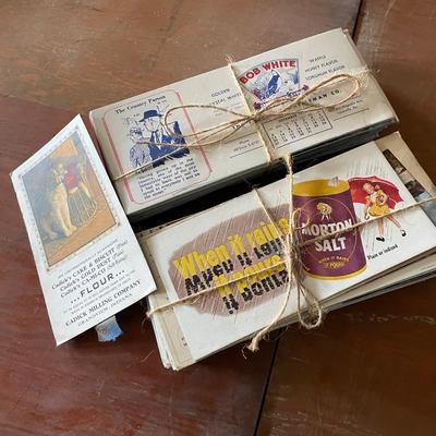 Vintage Advertising Cards Stack of 2 As Found