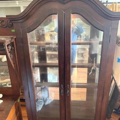 Two-Doored Mirrored and Lighted Curio-cabinet