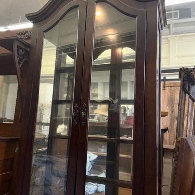 Two-Doored Mirrored and Lighted Curio-cabinet