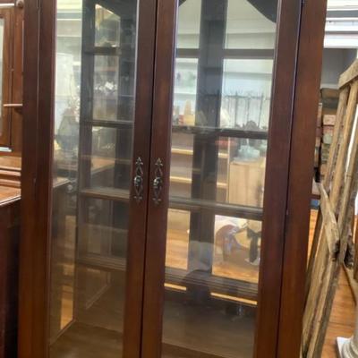 Two-Doored Mirrored and Lighted Curio-cabinet