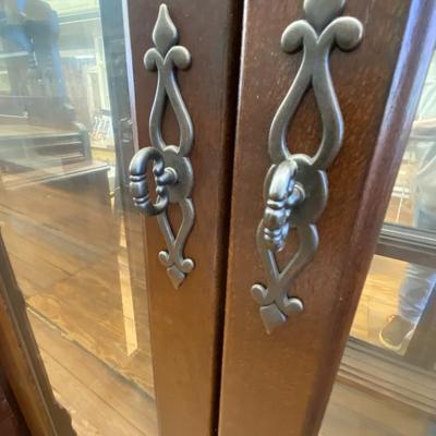 Two-Doored Mirrored and Lighted Curio-cabinet