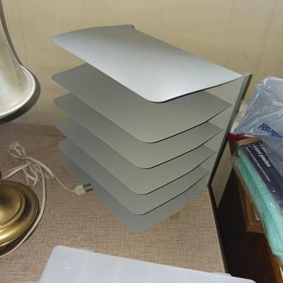 PAPER SHREDDER, LAMP, METAL AND PLASTIC ORGANIZER, MORE