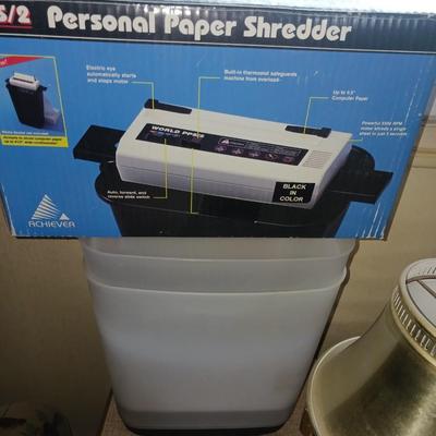 PAPER SHREDDER, LAMP, METAL AND PLASTIC ORGANIZER, MORE