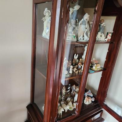 Antique Curio Cabinet w Bottom Drawer 38x20x74